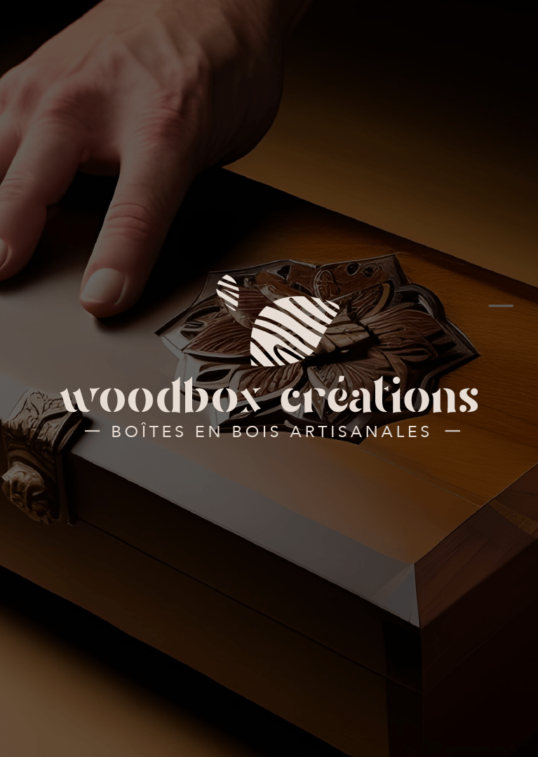 portfolio projet branding supports com woodbox créations